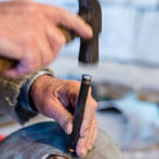 James Crombie in his workshop 2018